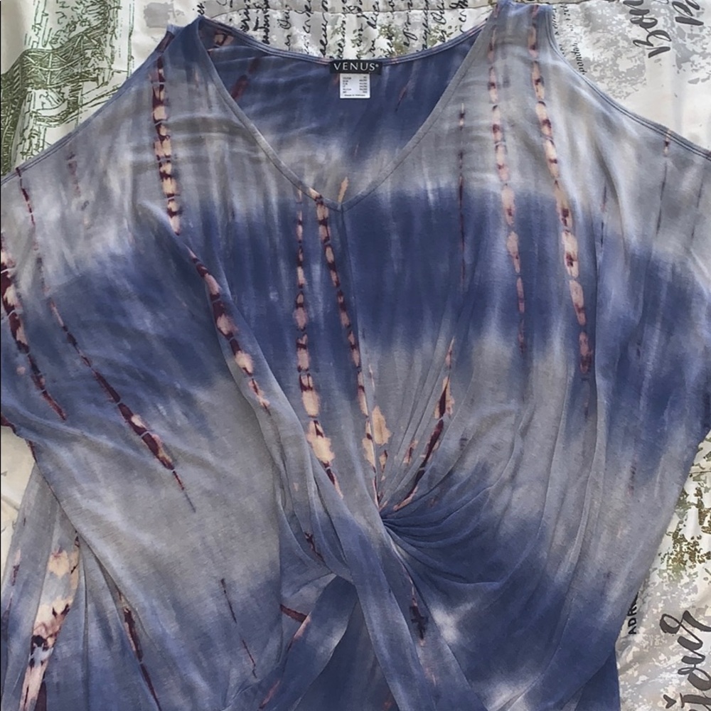 Multi color tye dye wrap shirt